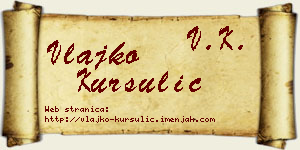 Vlajko Kursulić vizit kartica